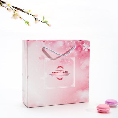2022年櫻花粉巧克力紙袋一入30元可放餅乾盒 糖果盒西點盒生巧克力包裝盒禮品盒,點心盒.情人節聖誕節禮品袋