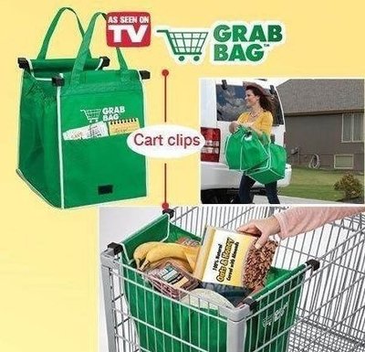 TV新品 綠色環保GRAB BAG 購物袋 手推車購物袋 超市購物袋 便利手提袋
