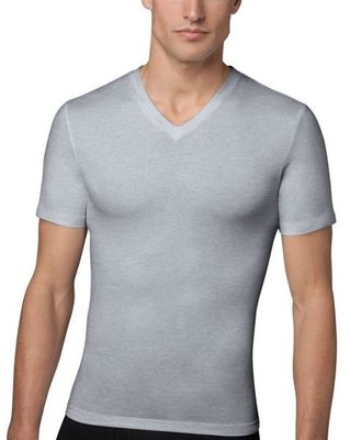 美國SPANX~棉質男性V領內衣/衛生衣/塑身衣/束身衣 #610  灰色