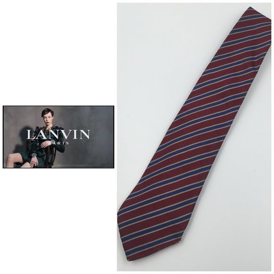 【皮老闆二店】領246 寬8.5cm 二手正品 LANVIN 領帶