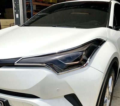 圓夢工廠 Toyota CHR C-HR 2016 17 18 19 ~on  改裝 鍍鉻銀 車燈框飾貼 前燈框 頭燈框