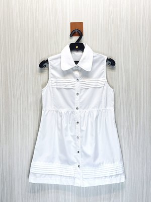 Iris Girls 艾利詩 專櫃 白色壓摺造型無袖襯衫