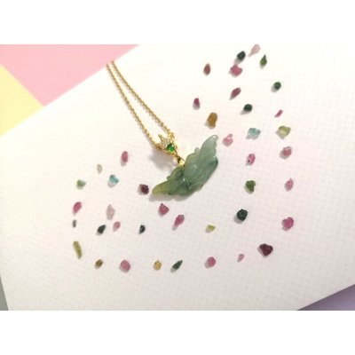 Kimk creations Natural Grade A Butterfly Jadeite 吊墜~隨意飾品