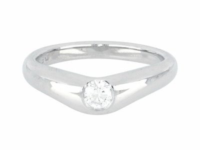 【久大御典品/ 鑽戒】Tiffany鑽石戒指0.18克拉 F/VVS1 鉑金檯 附盒 編號J110107R