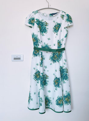 M'S GRACY藍綠花卉短袖洋裝38號