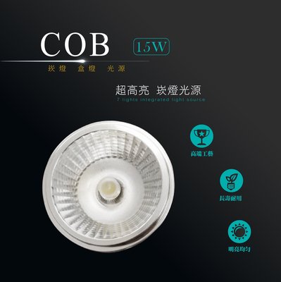 台灣製造 LED AR COB 15W 投射燈 投光燈 盒燈 崁燈 嵌燈 光源 商業照明 重點照明 --綠的照明賣場