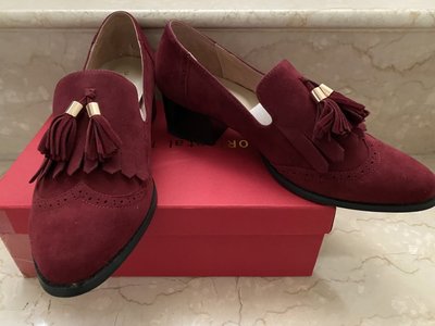 全新日本品牌女鞋 Oriental Traffic 酒紅樂福鞋 麂皮 流蘇