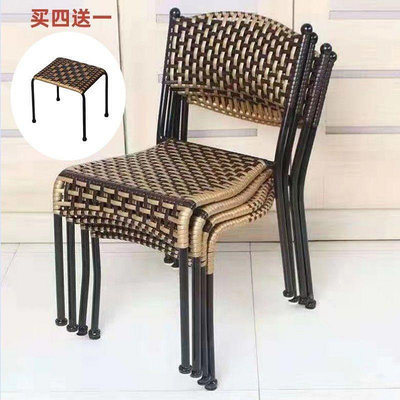 家用小藤椅子 靠背椅 客廳陽臺家用休閒椅 手工編織藤椅矮凳子 餐椅特價