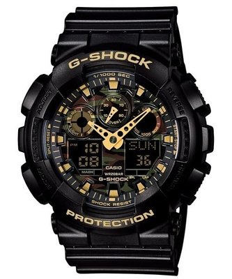 【emma's watch】 G-SHOCK 迷彩紋路面盤 GA-100CF-1A9DR