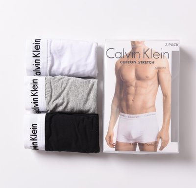 (PSM街頭潮流選)CALVIN KLEIN 正品公司貨 新款白色腰織帶純棉男四角內褲3入組