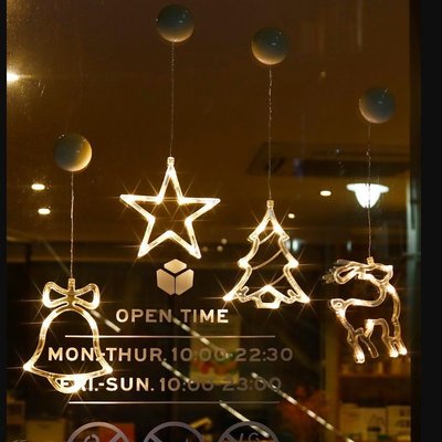 LED創意吸盤燈 櫥窗壁掛小夜燈 造型燈 聖誕 新年裝飾燈 ins房間佈置 聖誕老人 北極星 雪花-好鄰居百貨