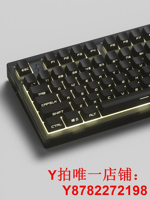 腹靈MK870純黑側刻 機械鍵盤有線客制化蝮靈87鍵電競游戲