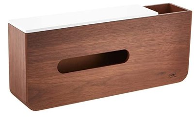 19278c 日本製 好品質 木頭製 手工製作 棕色 客廳房間室內桌上 筆筒儲物收納盒 面紙盒衛生紙盒紙巾盒 送禮禮品