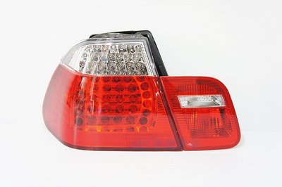 ~~ADT.車燈.車材~~BMW E46 2D 4D M3樣式 紅白殼LED尾燈4件一組
