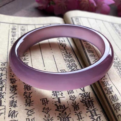 小美飾品天然冰玉髓手鐲 紫色瑪瑙鐲子 精品玉石手環