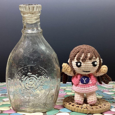 【 金王記拍寶網 】(學4) 股F026 日治時期老玻璃空酒瓶 老玻璃收藏 日本製正老品 罕見稀少