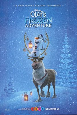 冰雪奇緣 - 雪寶的佳節冒險 (Olaf's Frozen Adventure) - 美國原版雙面海報 (2017年)