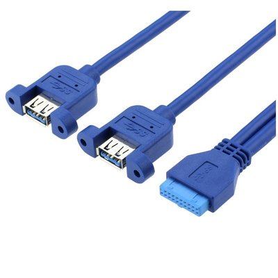 熱銷 主板20Pin轉接雙USB3.0數據線電腦主板擴展20P接口機箱后置連接線臺北小賣家