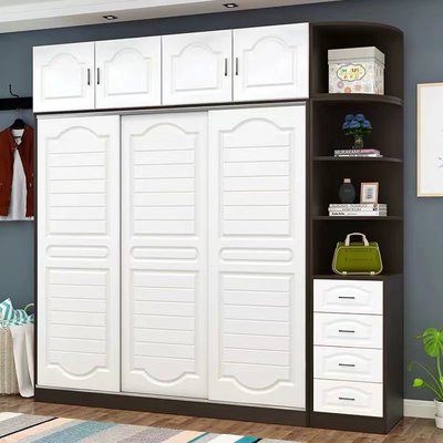 耐用兒童收納儲物柜現代簡約衣柜家用臥室移門出租房衣柜簡易組裝