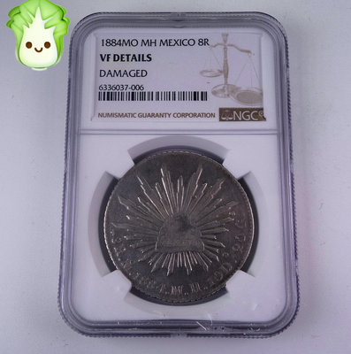 （二手）-墨西哥1884年8R 花邊鷹洋MO MH NGC-VFD 錢幣 紀念幣 花鈿1688【奇摩錢幣】