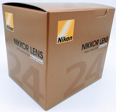 全新 Nikon Ai 24mm F2.8   (手動對焦鏡)，F/2.8 大光圈 鏡頭  完整盒裝 榮泰貨 保固1年