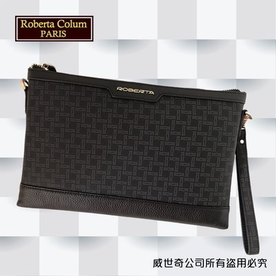 【Roberta Colum】諾貝達百貨專櫃手拿包 側背包 商務包(8912黑色)【威奇包仔通】