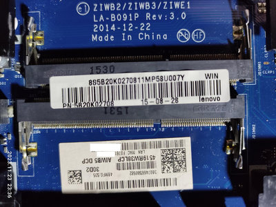 Lenovo B50-80 LA-B091P 主板(含CPU FAN) USED整理良品, Pentium 3825U