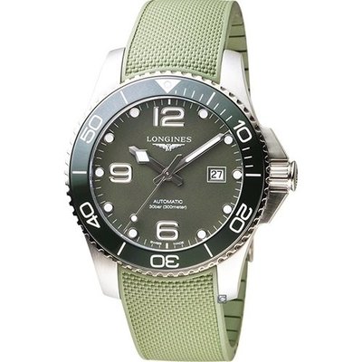 LONGINE浪琴深海征服者陶瓷框潛水機械錶 L37814069 -綠 41mm