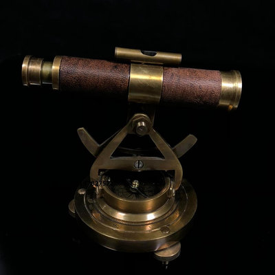 古玩古玩銅器古董回流純銅指南帶包牛皮望遠鏡西洋老物件舊貨收藏品