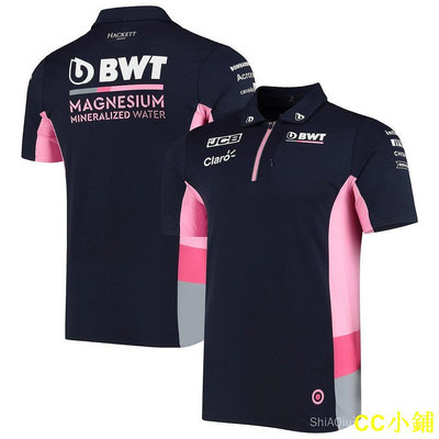 CC小鋪2023賽點車隊POLO衫翻領T恤衫F1賽車服POLO男衣服Racing Point 歐碼