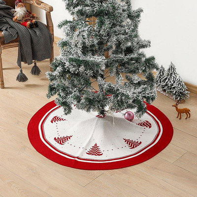 【現貨精選】港之戀聖誕節樹裙 圓形針織樹底座圍裙 聖誕樹裙場景裝飾布置用品