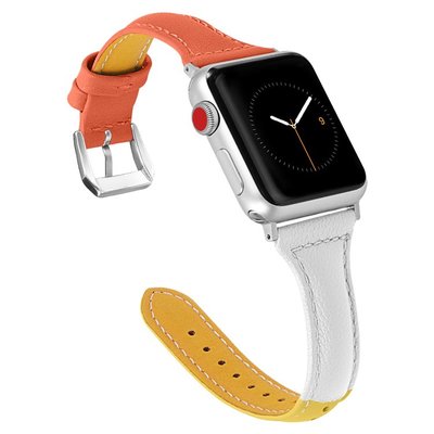 小胖 Apple Watch 5/4/3/2/1 優雅氣質三色蘋果手錶柔軟真皮錶帶 38 42 40 44mm 替換腕帶