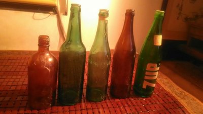 台灣懷舊玻璃瓶，七喜汽水，黑松汽水，台灣省菸酒公賣局，味王醬油