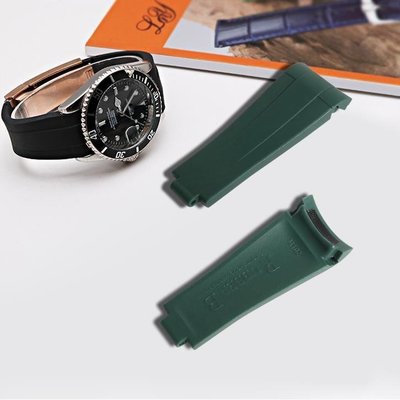 促銷打折 錶帶 手環 錶帶勞力士代用矽膠錶帶 適用迪通拿黑綠水鬼潛航者GTM探險家等 天然矽膠手錶帶