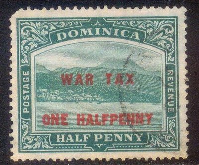 多明尼加1916『羅紹海港風光 - 第1張戰爭稅票War Tax』便士古典票1全
