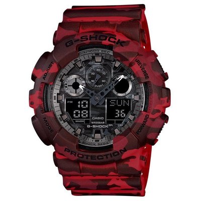 【紐約范特西】現貨 CASIO G-SHOCK GA-100CM-4A 叢林 迷彩 紅迷彩 軍事風格 手錶