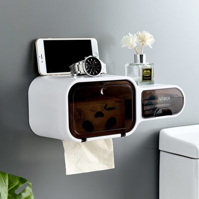 家用衛生間廁所卷紙巾盒廁紙抽紙巾架衛生紙置物架免打孔壁掛式
