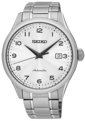 【金台鐘錶】SEIKO 精工錶 45mm 機械錶 防水100M 大錶徑(白面數字) SRPC17K1