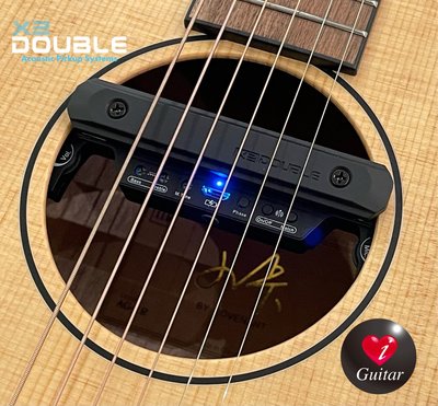 【iGuitar】 Double 德博新款X2 木吉他 主動式 雙系統 響孔麥克風無線拾音器 pickup USB充電式