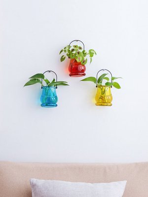 品如衣櫃 洗衣袋 地球儀  居家家 彩色玻璃花瓶創意透明水培容器 客廳裝飾玻璃瓶工藝小擺件