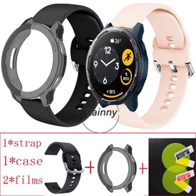 小米手錶 S1 Active 手錶殼 Smartwatch 錶帶 Miwatch Color2 矽膠錶帶Tpu 膜保護貼