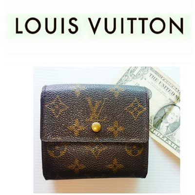 LV 老花 雙翻扣 短夾 Louis Vuitton 圖紋錢包498 一元起標 皮夾Monogram發財夾零錢袋
