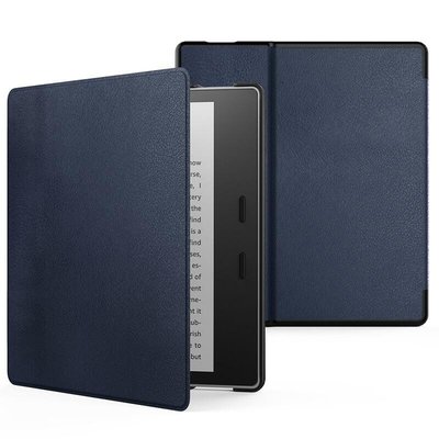 shell++MOKO 亞馬遜Kindle Oasis23代2019保護套2017款休眠皮套7英寸電子書閱讀器殼 深藍色