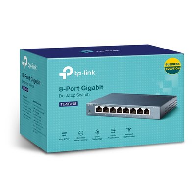 全新含發票~TP-LINK TL-SG108 鐵殼8埠 10/100/1000Mbps專業級Gigabit交換器