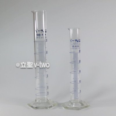 立聖實驗器材- v-two玻璃刻度量筒10ml   玻璃量筒  量杯  具嘴藍色刻度