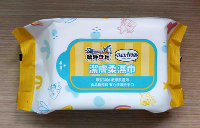 全新 TOYOTA 頑趣奇兵 潔膚柔濕巾 厚型30抽 貝恩 Baan 濕紙巾 (敏感肌適用，食品級原料，安心潔臉手口)