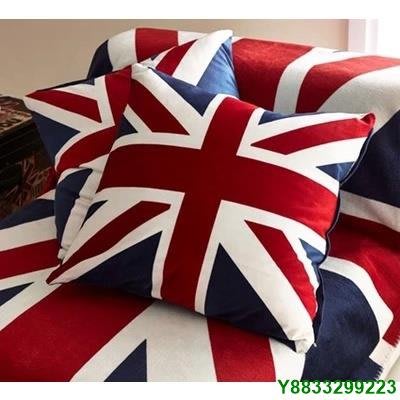 瑤瑤小鋪⭐⭐【】美英國旗天鵝絨抱枕靠墊帶芯米字旗英倫復古沙發方枕靠墊特價⭐⭐