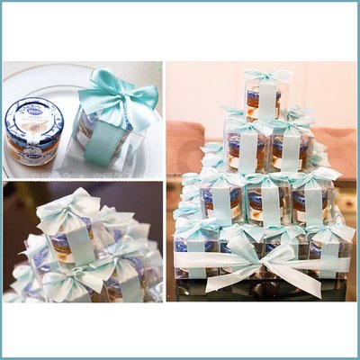 幸福朵朵【甜蜜蜜「透明盒裝」瑞士進口hero蜂蜜小禮盒 x 30盒 (Tiffany色緞帶)-送客小禮婚禮小物