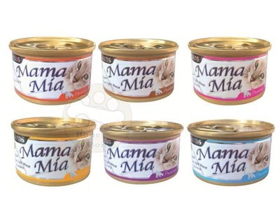 Mama Mia日本SEEDS惜時 MamaMia貓罐/貓罐頭/貓咪餐盒(白身鮪魚/雞肉底罐頭) 85g