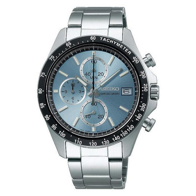 【金台鐘錶】SEIKO 精工SBTR029 (附原廠盒) 防水100米 不鏽鋼錶帶 三眼計時男錶 冰鑽藍面 40mm